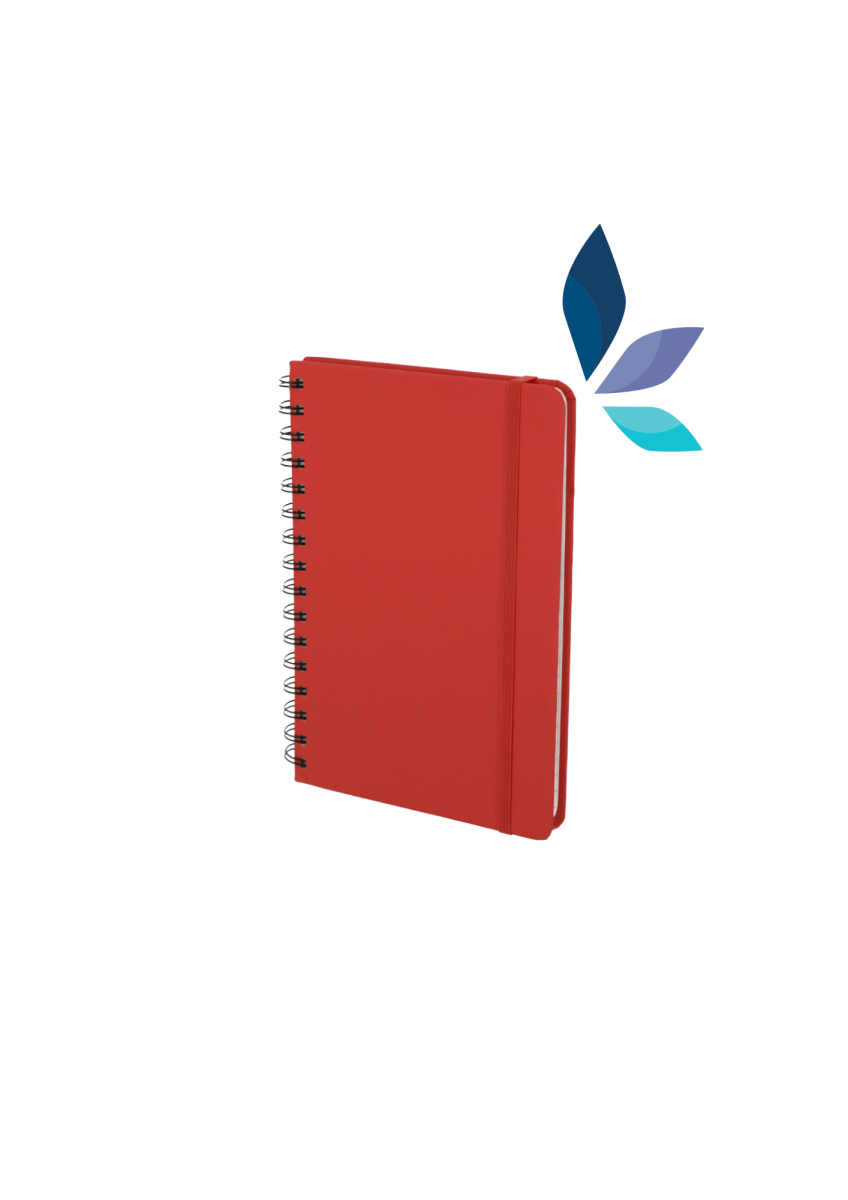 Carnet à anneaux personnalisable et recyclé-rouge