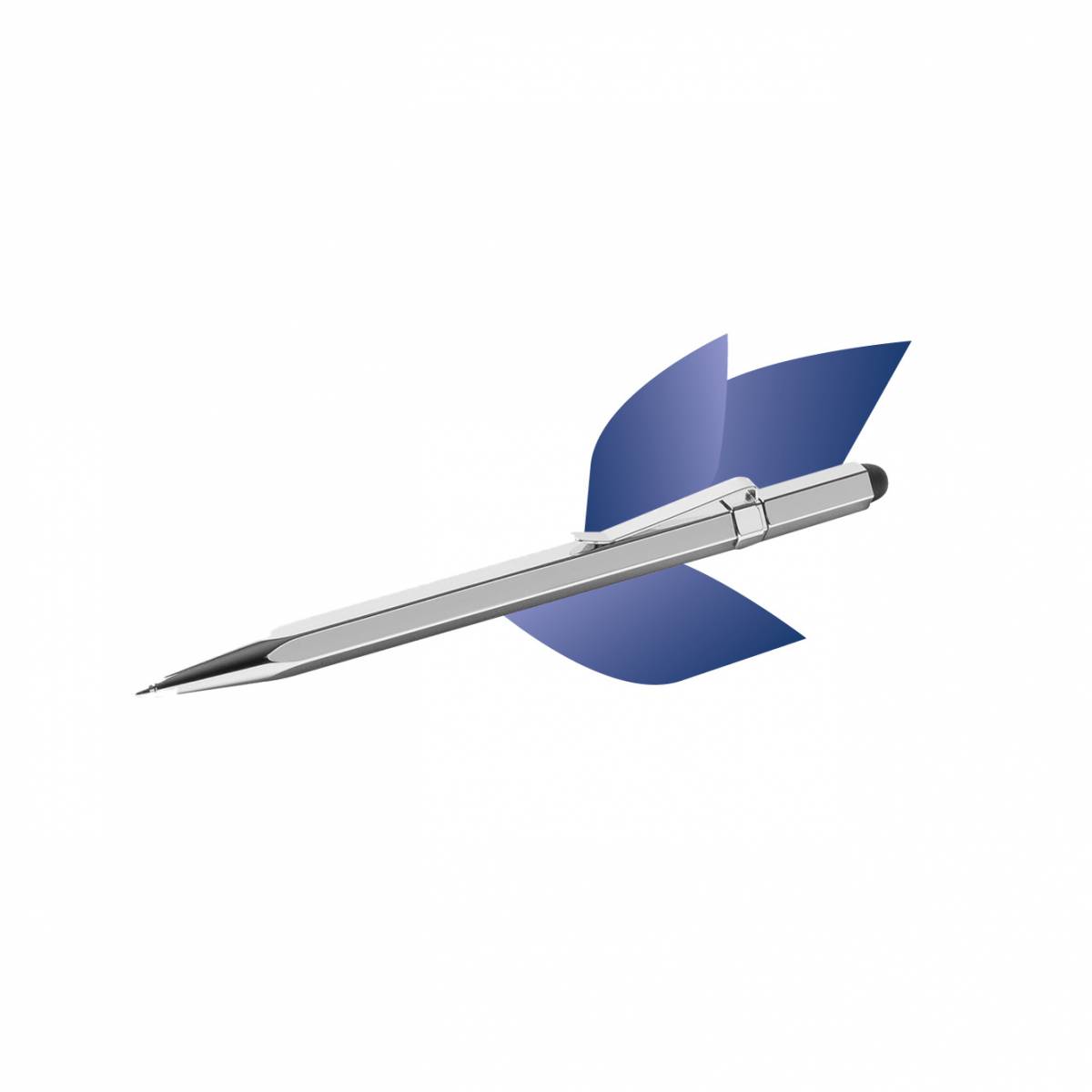 Stylo stylet gris métal satiné Valence