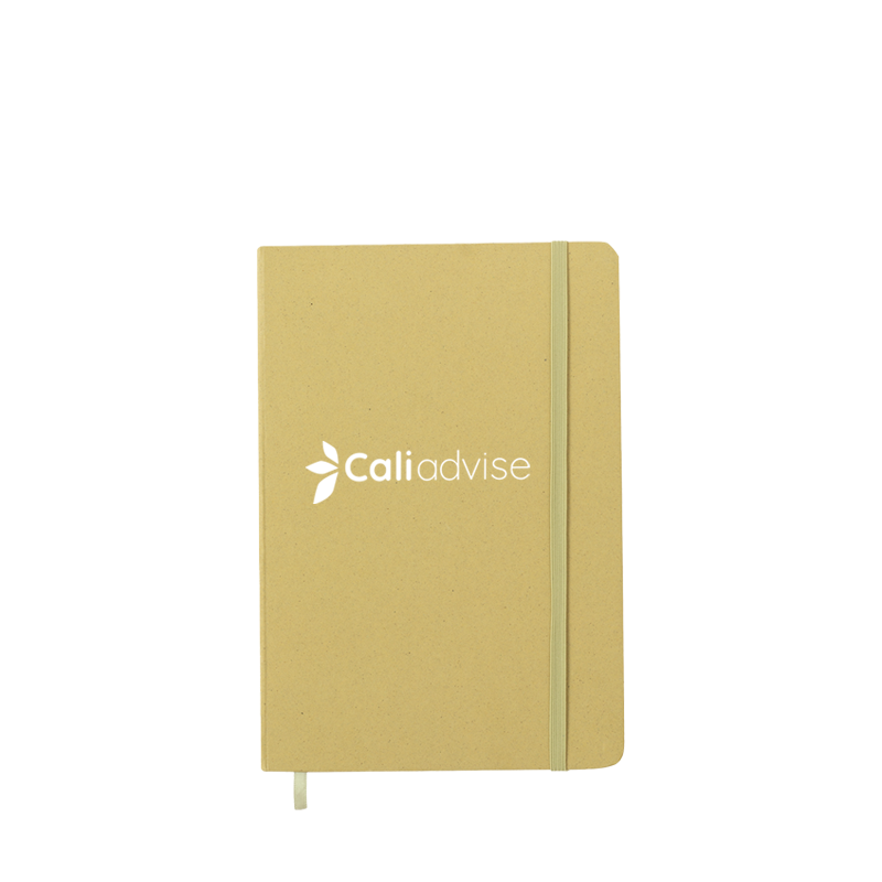 Bloc note logo personnalisé couleur moutarde