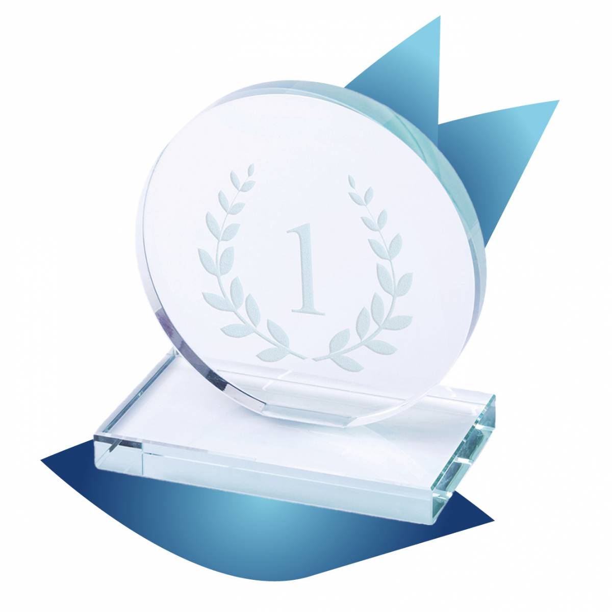 Trophée rond verre Lyon