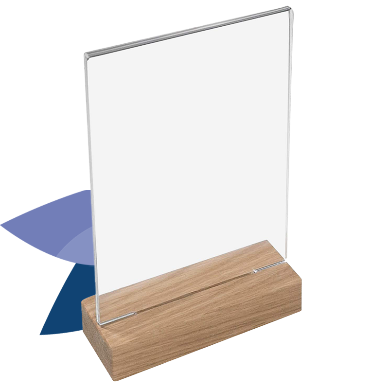 Porte menu avec socle bois pour entreprise à Lyon