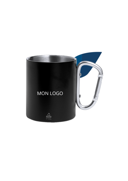 Tasse isotherme personnalisable 300 ml en acier inox recyclé-blanche