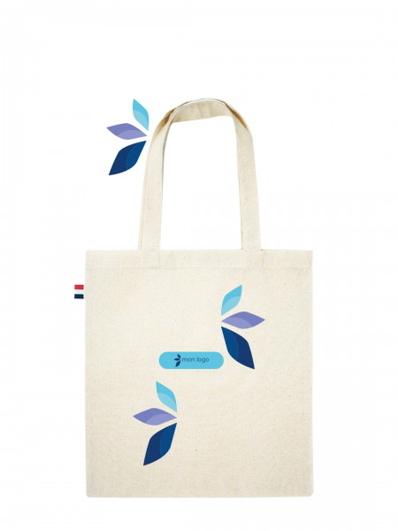 Tote bag publicitaire en coton bio :  blanc