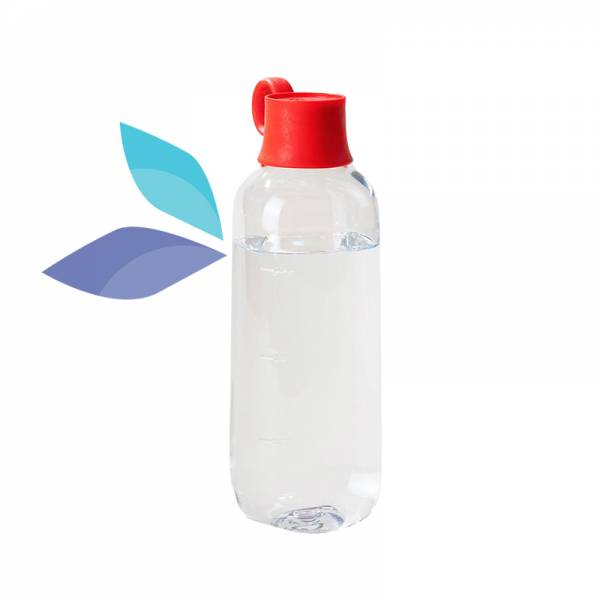 Gourde en plastique transparent personnalisable-bouchon bleu