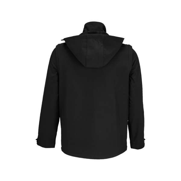 Veste softshell 3 en 1 avec capuche et manches amovibles personnalisée - Cali advise